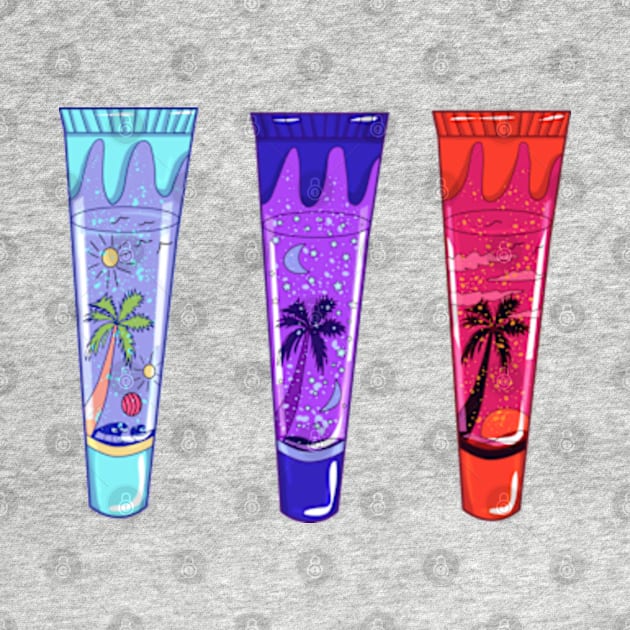 Tropical  lip gloss trio by MiaArt365